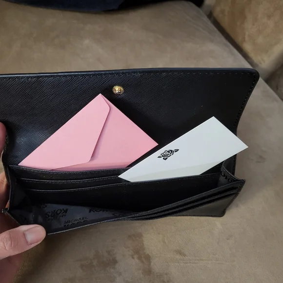 Michael Kors Black Leather Slim Bi-Fold Wallet - Picture 3 of 5